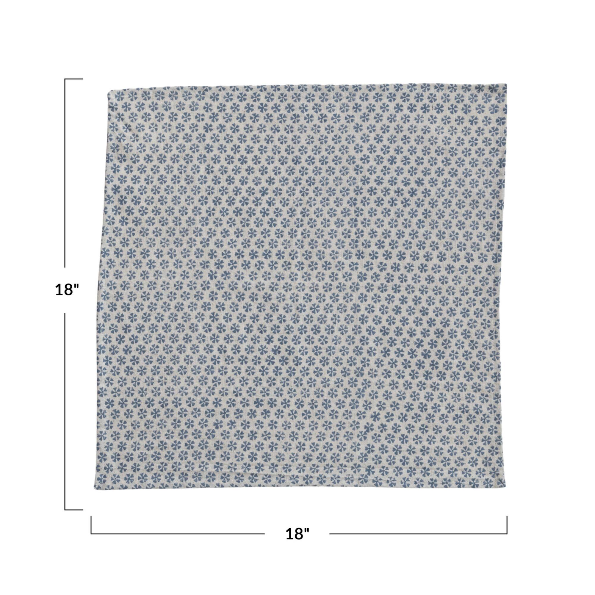 Hello Honey® Blue Patterned Cotton & Linen Napkins, 4ct.